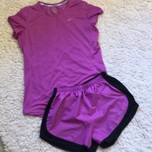Women’s athletic top and shorts